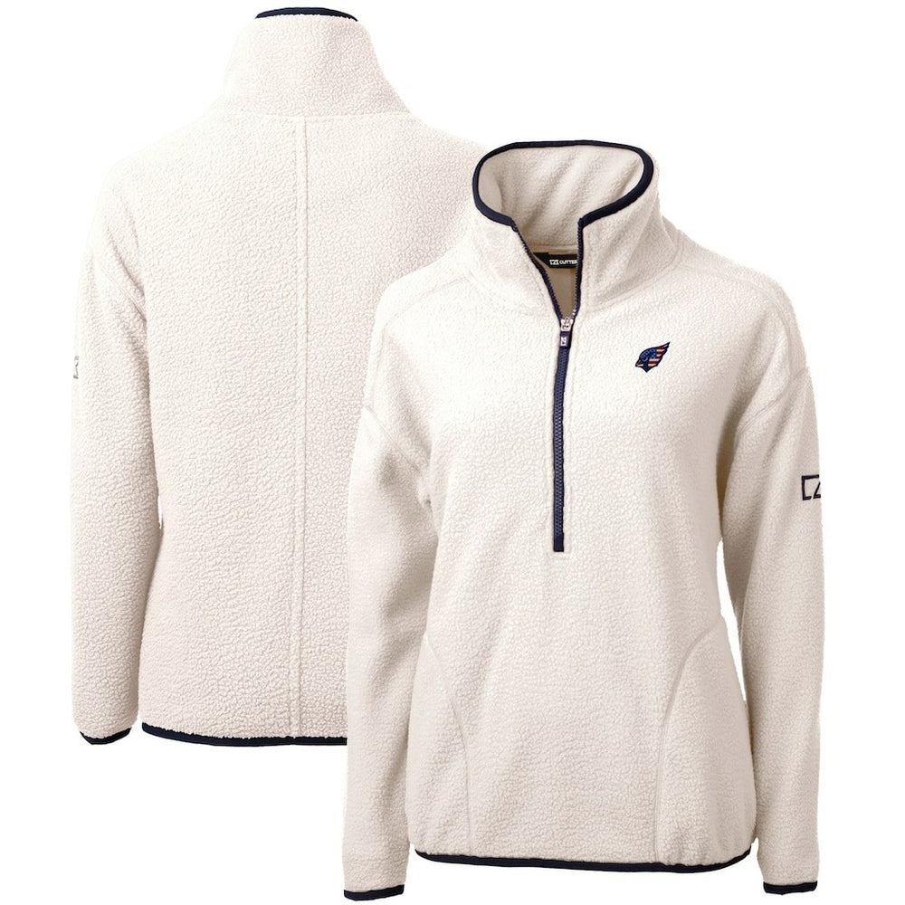 Arizona Cardinals Cutter & Buck Women's Americana Cascade Eco Sherpa Fleece Half-Zip Pullover Jacket Cream | NFL
