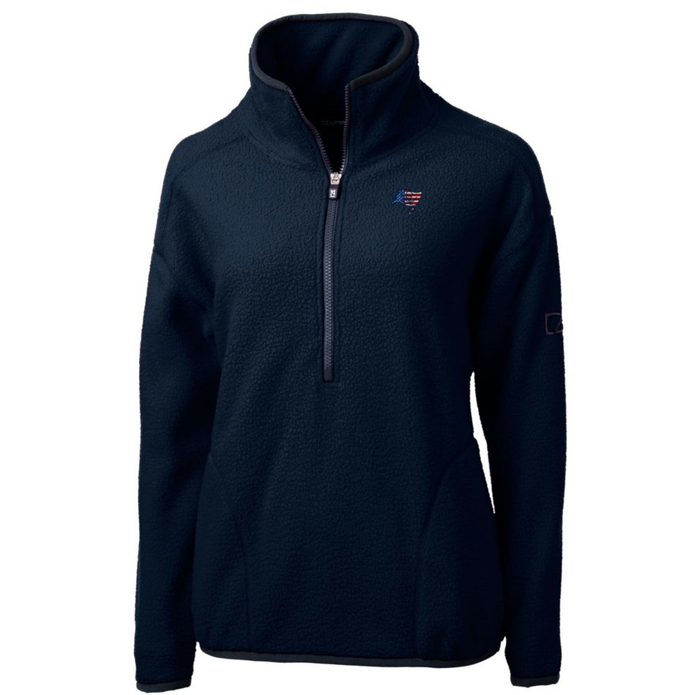 Tampa Bay Buccaneers Cutter & Buck Women's Americana Cascade Eco Sherpa Fleece Half-Zip Pullover Jacket Navy | NFL