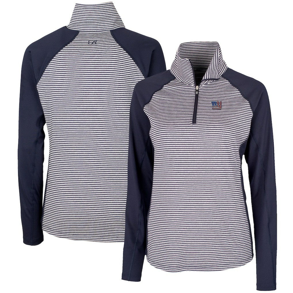 New York Giants Cutter & Buck Women's Forge Tonal Half-Zip Top Navy | NFL