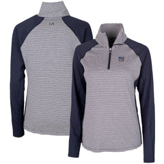 New York Giants Cutter & Buck Women's Forge Tonal Half-Zip Top Navy | NFL