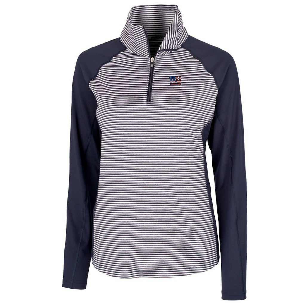 New York Giants Cutter & Buck Women's Forge Tonal Half-Zip Top Navy | NFL