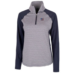 New York Giants Cutter & Buck Women's Forge Tonal Half-Zip Top Navy | NFL