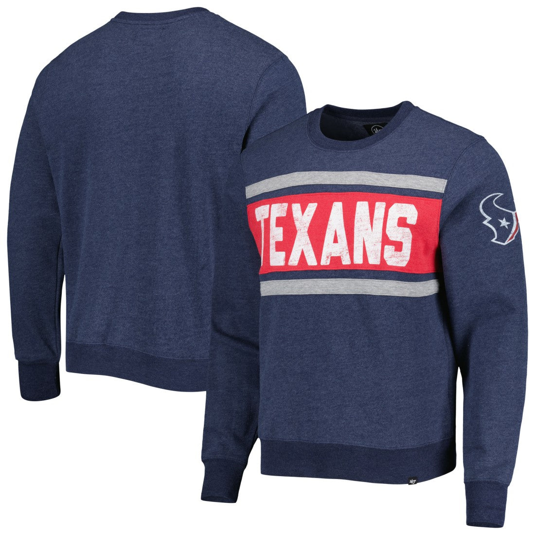Houston Texans '47 Bypass Tribeca Pullover Sweatshirt Heather Navy | 47 brand