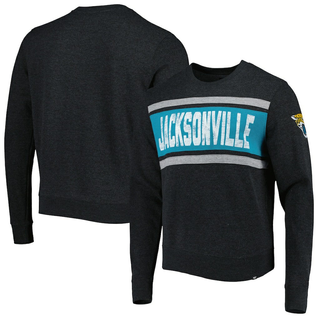Jacksonville Jaguars '47 Bypass Tribeca Pullover Sweatshirt Heathered Black | 47 brand