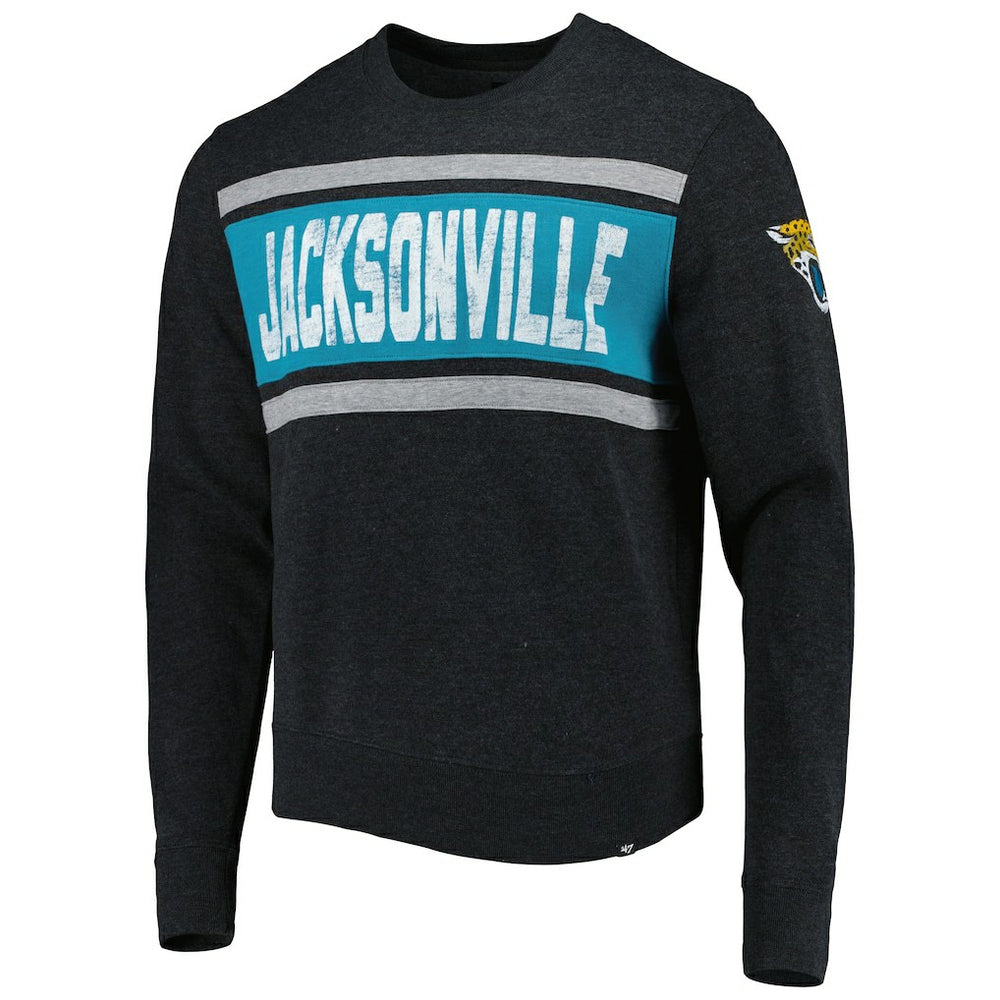 Jacksonville Jaguars '47 Bypass Tribeca Pullover Sweatshirt Heathered Black | 47 brand