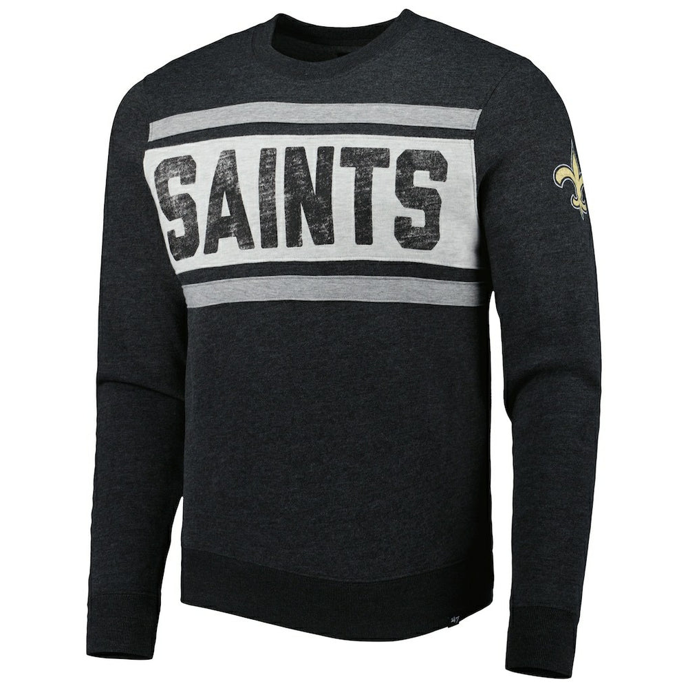 New Orleans Saints '47 Bypass Tribeca Pullover Sweatshirt Heathered Black | 47 brand