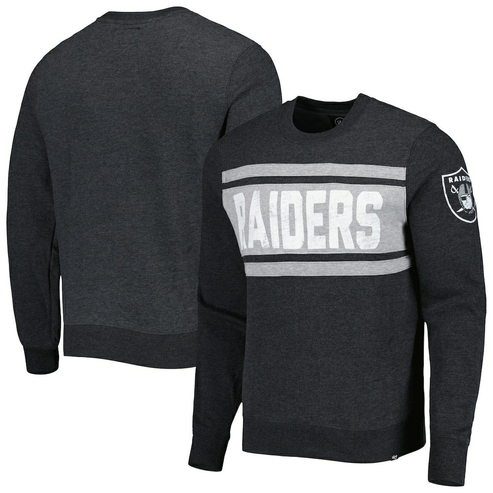 Las Vegas Raiders '47 Bypass Tribeca Pullover Sweatshirt Heathered Black | 47 brand