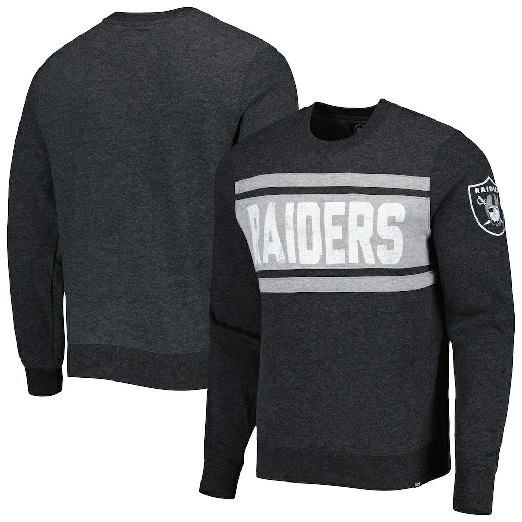 Las Vegas Raiders '47 Bypass Tribeca Pullover Sweatshirt Heathered Black | 47 brand