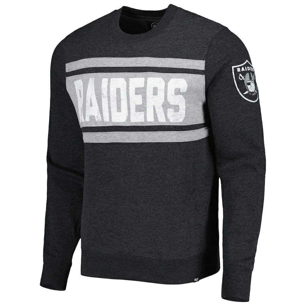 Las Vegas Raiders '47 Bypass Tribeca Pullover Sweatshirt Heathered Black | 47 brand