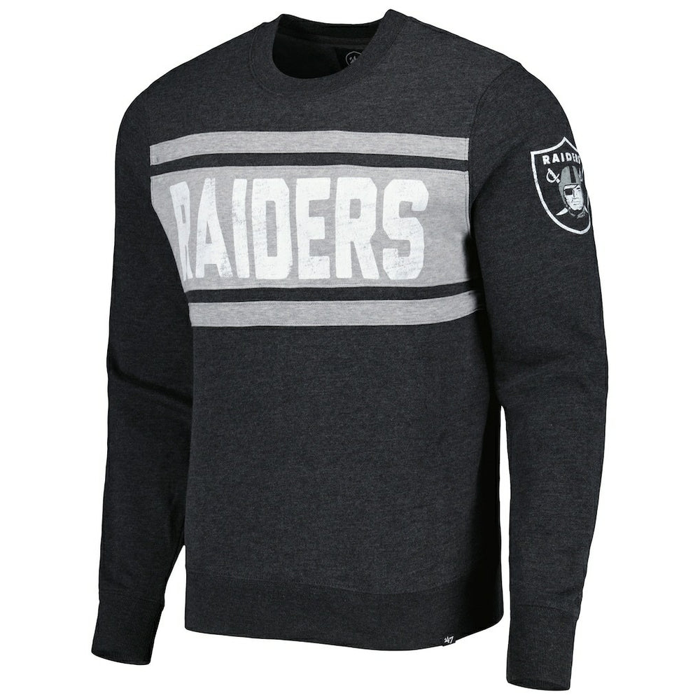 Las Vegas Raiders '47 Bypass Tribeca Pullover Sweatshirt Heathered Black | 47 brand