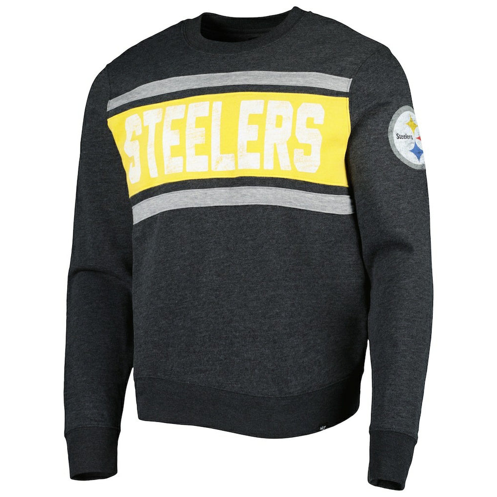 Pittsburgh Steelers '47 Bypass Tribeca Pullover Sweatshirt Heathered Black | 47 brand