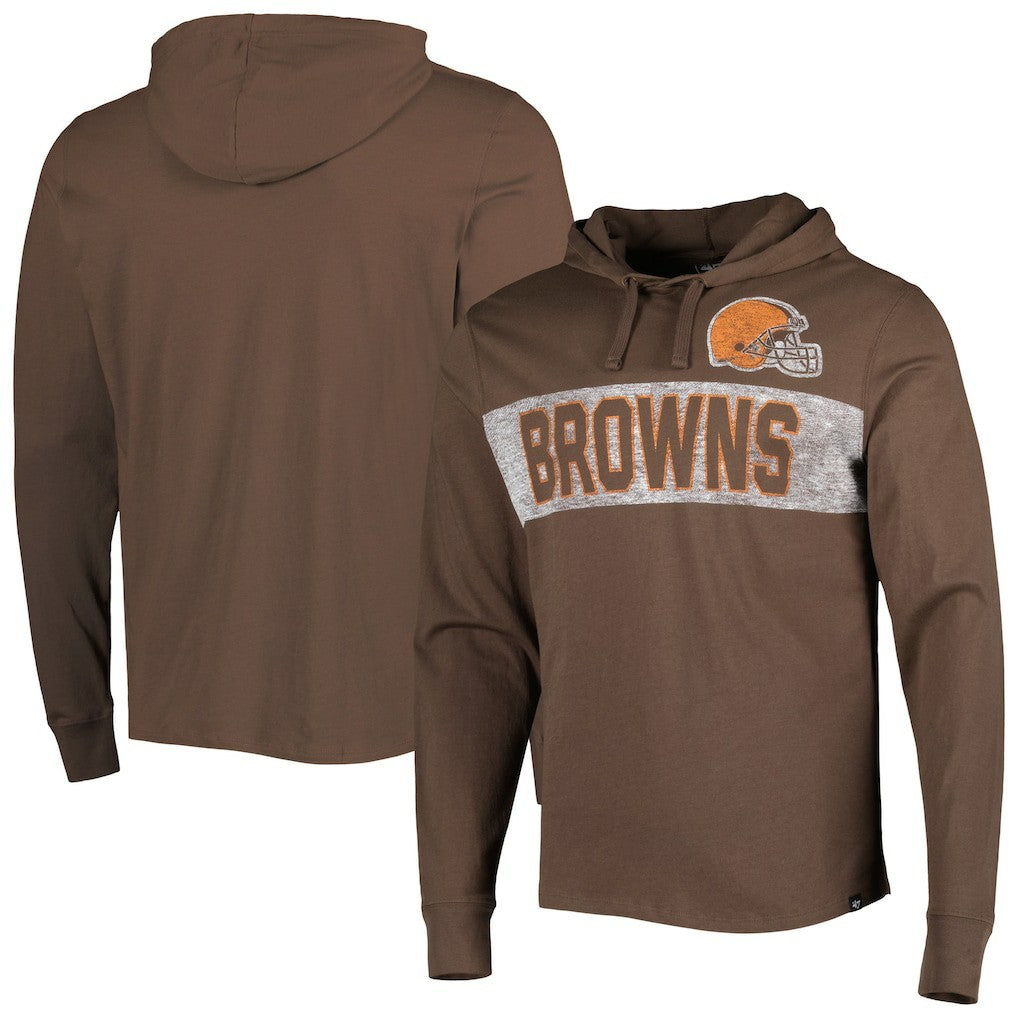 Cleveland Browns '47 Field Franklin Hooded Long Sleeve T-Shirt Brown | 47 brand