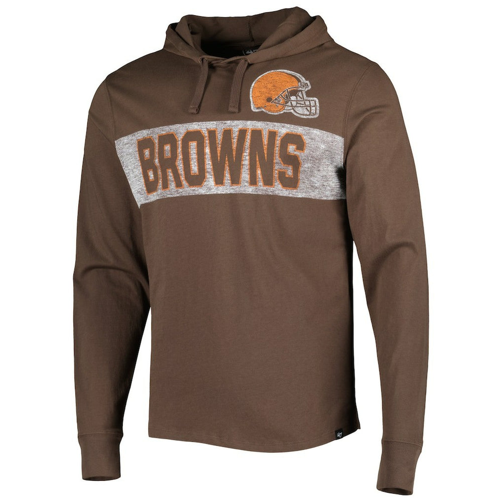 Cleveland Browns '47 Field Franklin Hooded Long Sleeve T-Shirt Brown | 47 brand