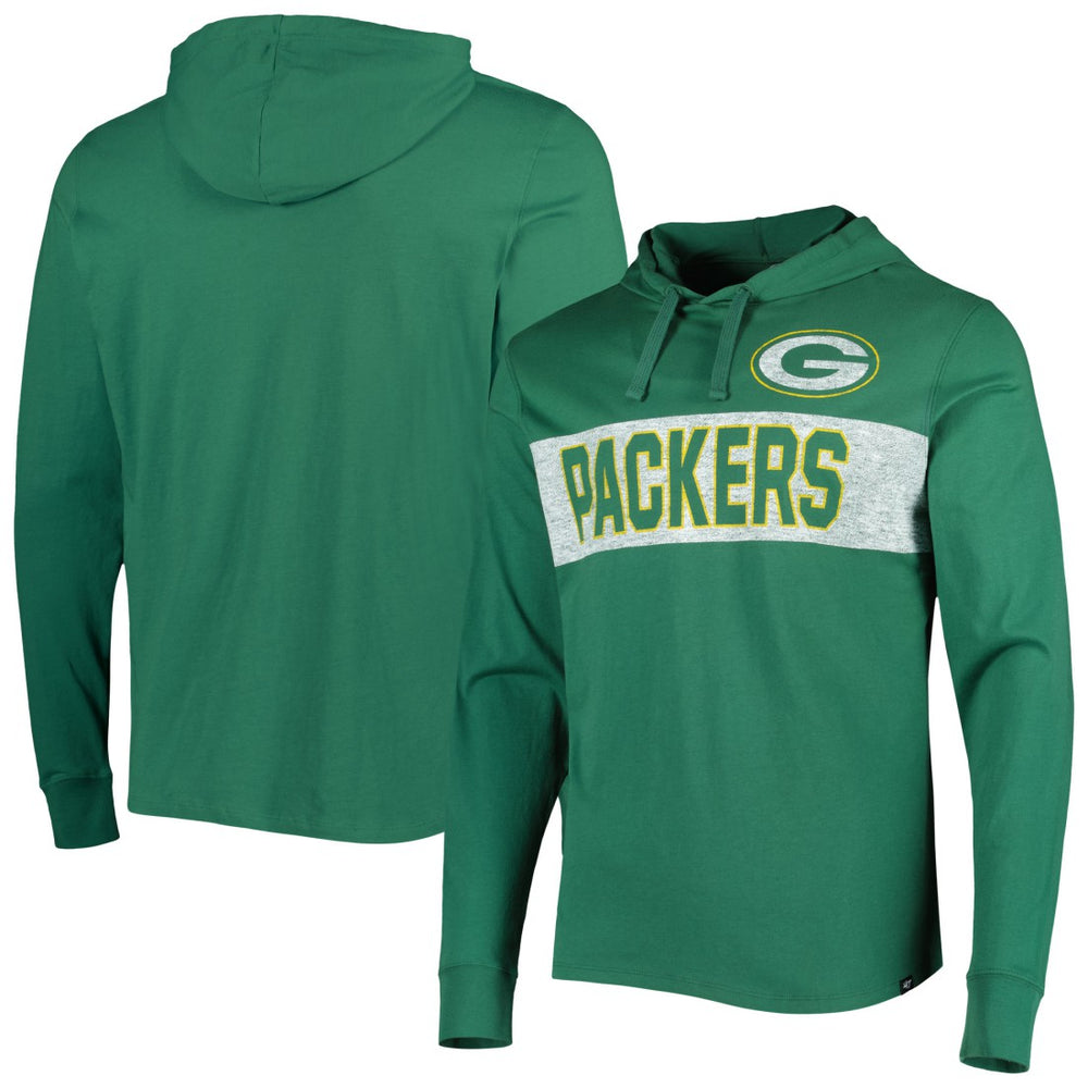 Green Bay Packers '47 Field Franklin Hooded Long Sleeve T-Shirt Green | 47 brand