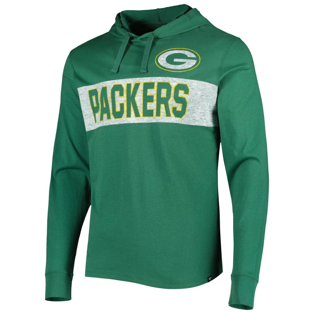 Green Bay Packers '47 Field Franklin Hooded Long Sleeve T-Shirt Green | 47 brand