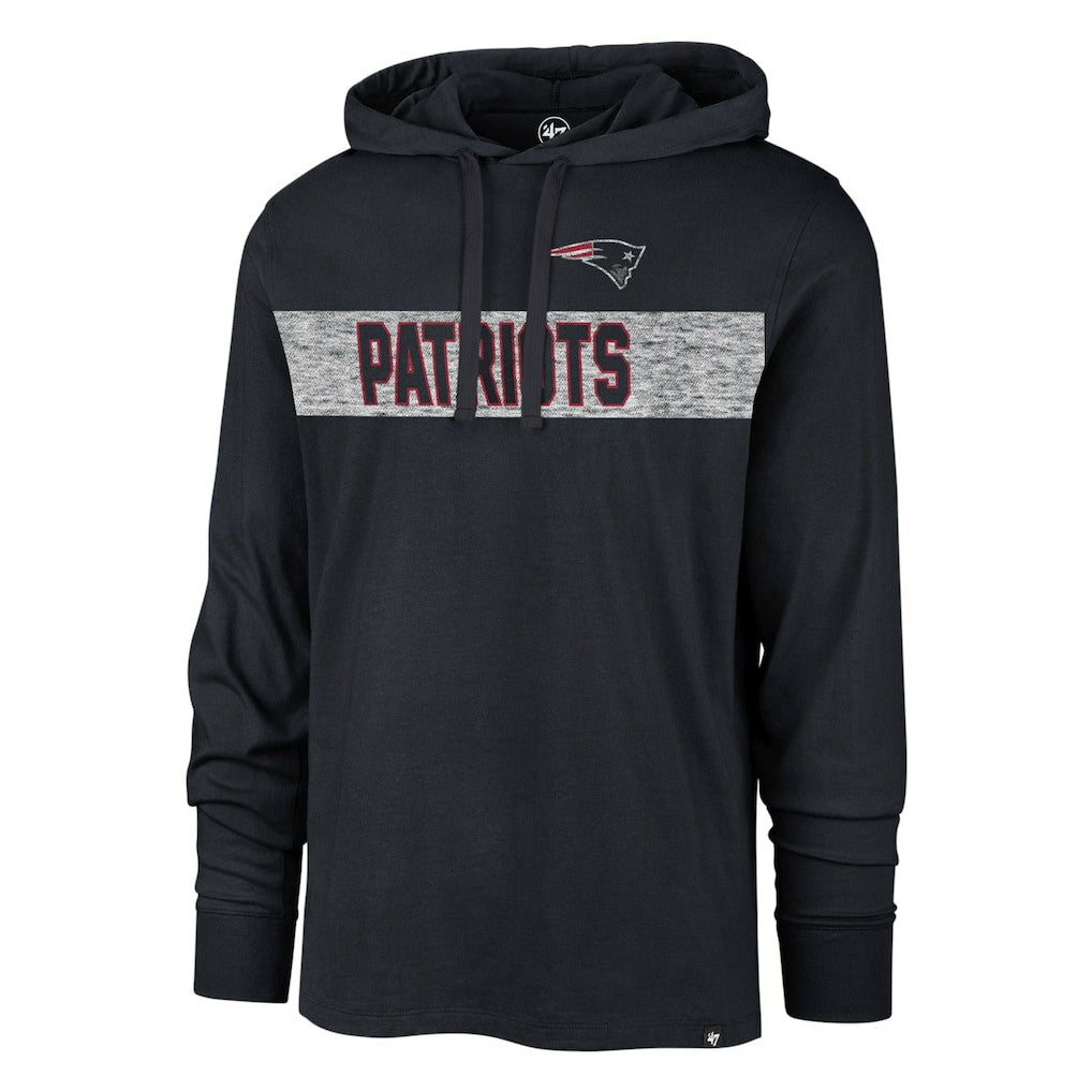 New England Patriots '47 Field Franklin Hooded Long Sleeve T-Shirt Navy | 47 brand