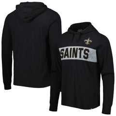New Orleans Saints '47 Field Franklin Hooded Long Sleeve T-Shirt Black | 47 brand