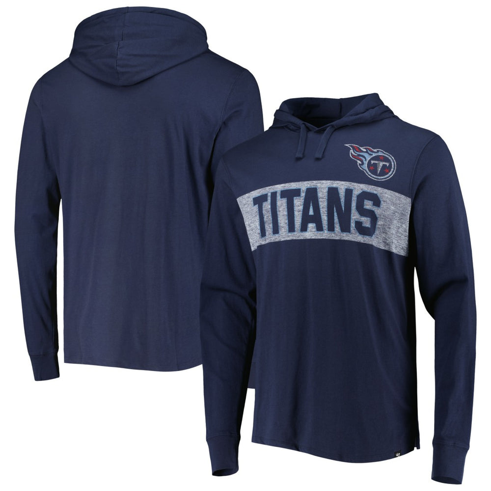 Tennessee Titans '47 Field Franklin Hooded Long Sleeve T-Shirt Navy | 47 brand