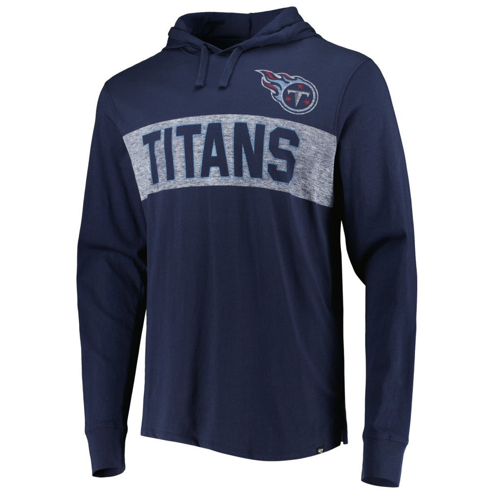 Tennessee Titans '47 Field Franklin Hooded Long Sleeve T-Shirt Navy | 47 brand