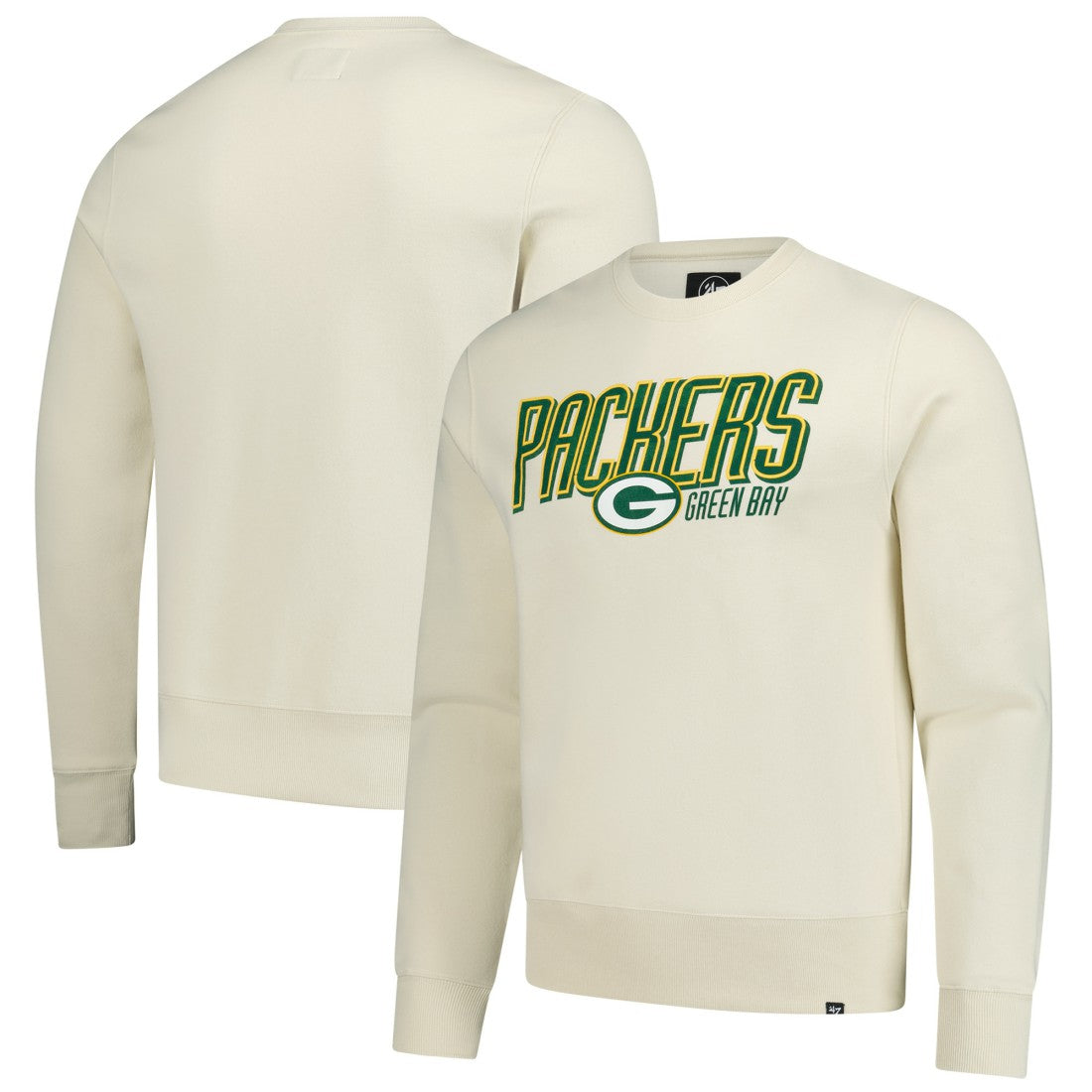 Green Bay Packers '47 Locked In Headline Pullover Sweatshirt Cream | 47 brand