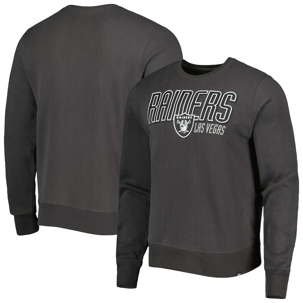 Las Vegas Raiders '47 Locked In Headline Pullover Sweatshirt Charcoal | 47 brand