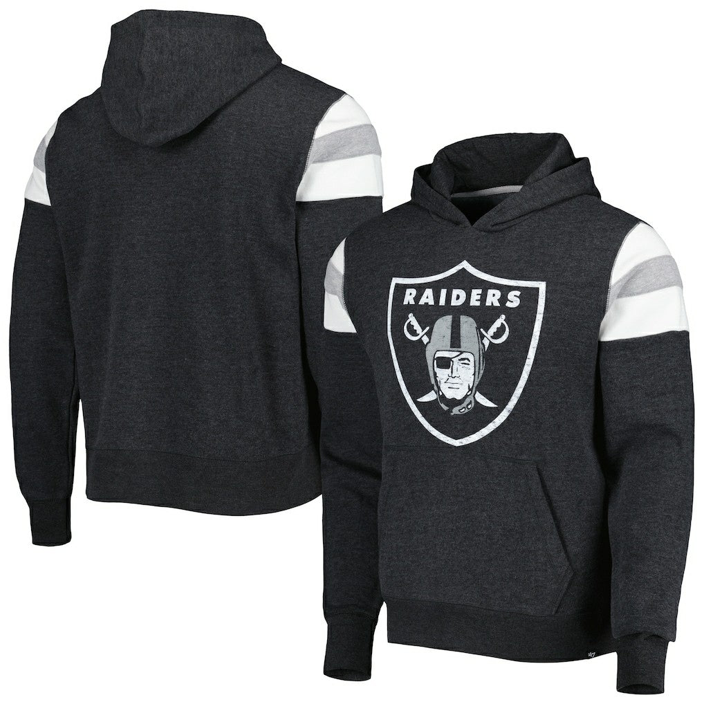Las Vegas Raiders '47 Premier Nico Pullover Hoodie Heathered Black | 47 brand