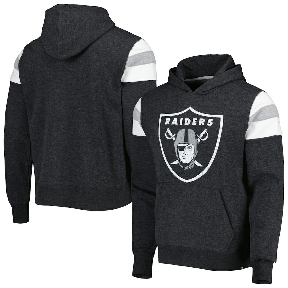Las Vegas Raiders '47 Premier Nico Pullover Hoodie Heathered Black | 47 brand