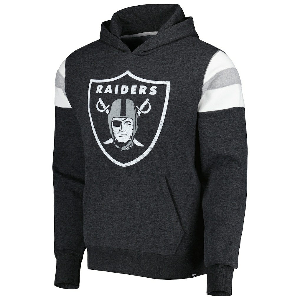 Las Vegas Raiders '47 Premier Nico Pullover Hoodie Heathered Black | 47 brand