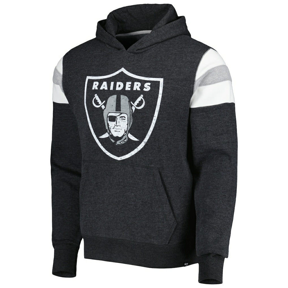 Las Vegas Raiders '47 Premier Nico Pullover Hoodie Heathered Black | 47 brand
