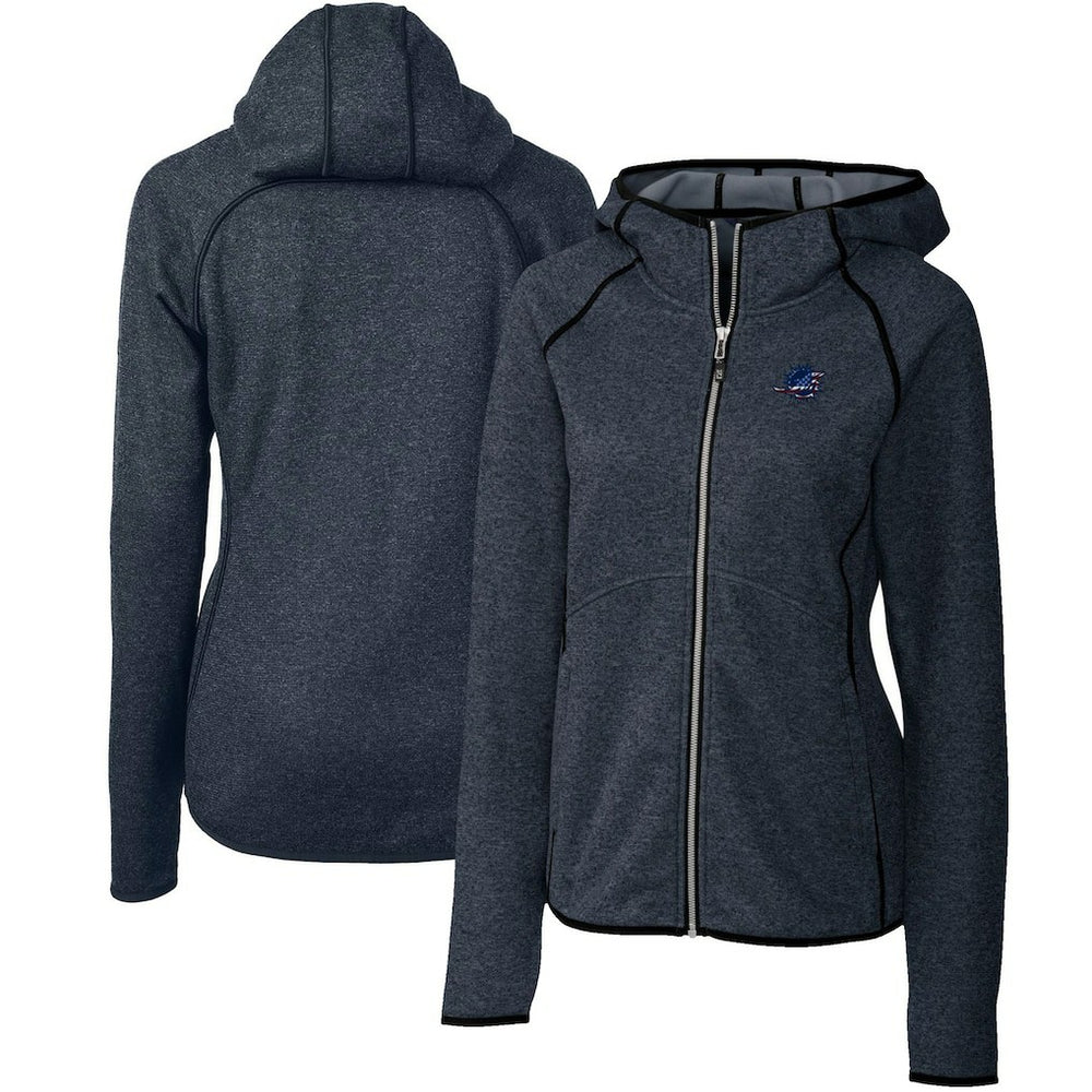 Miami Dolphins Cutter & Buck Women's Mainsail Full-Zip Jacket Heathered Navy | NFL