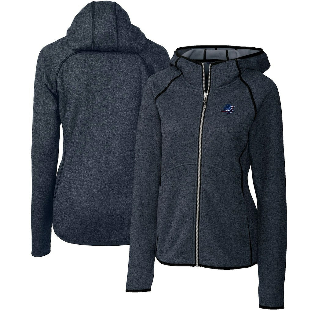 Miami Dolphins Cutter & Buck Women's Mainsail Full-Zip Jacket Heathered Navy | NFL