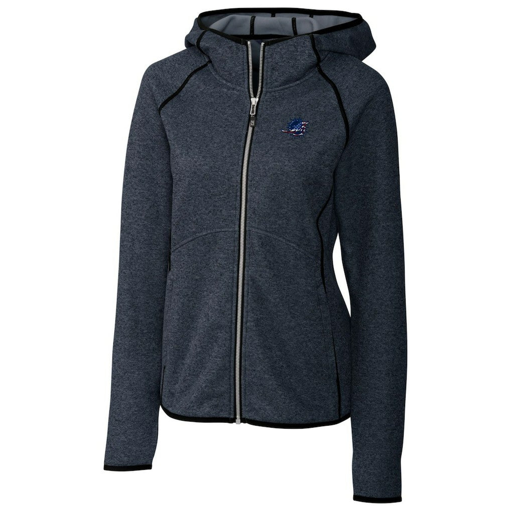 Miami Dolphins Cutter & Buck Women's Mainsail Full-Zip Jacket Heathered Navy | NFL