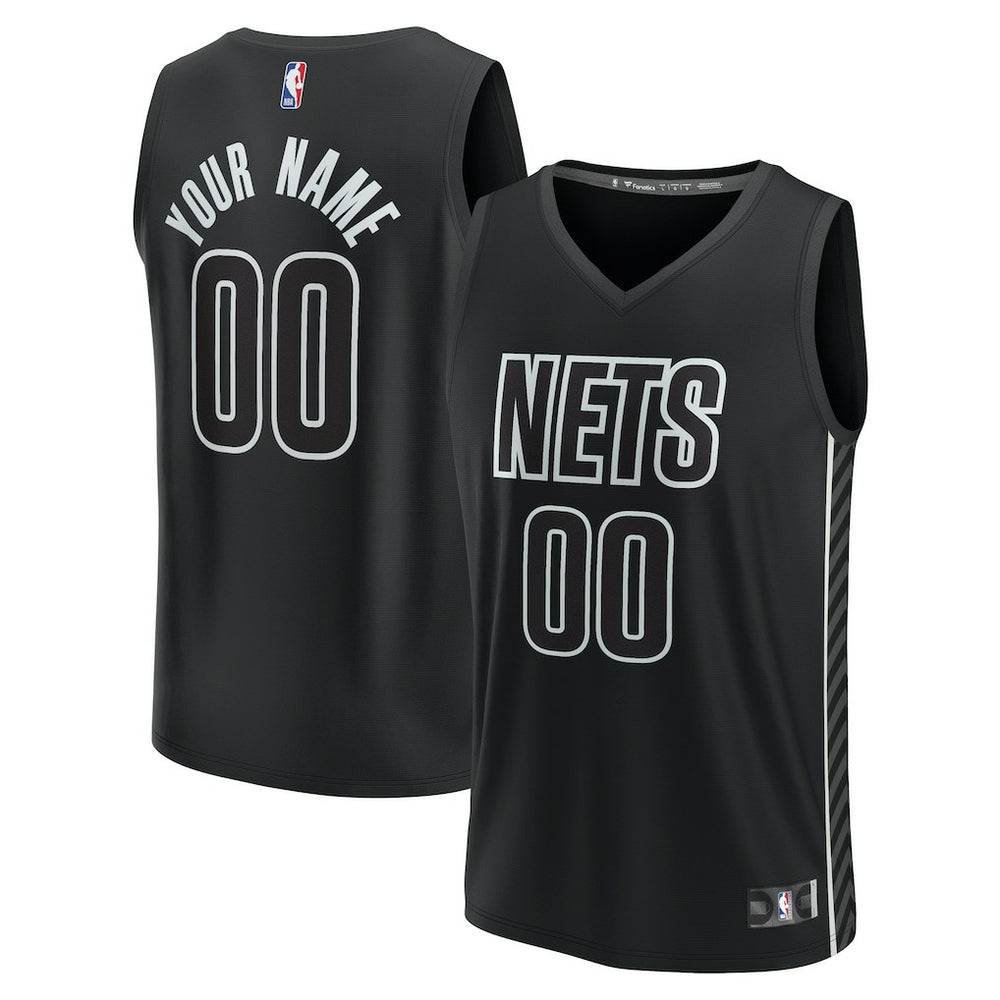 Brooklyn Nets Custom Fast Break Jersey Statement Edition Black - NBA