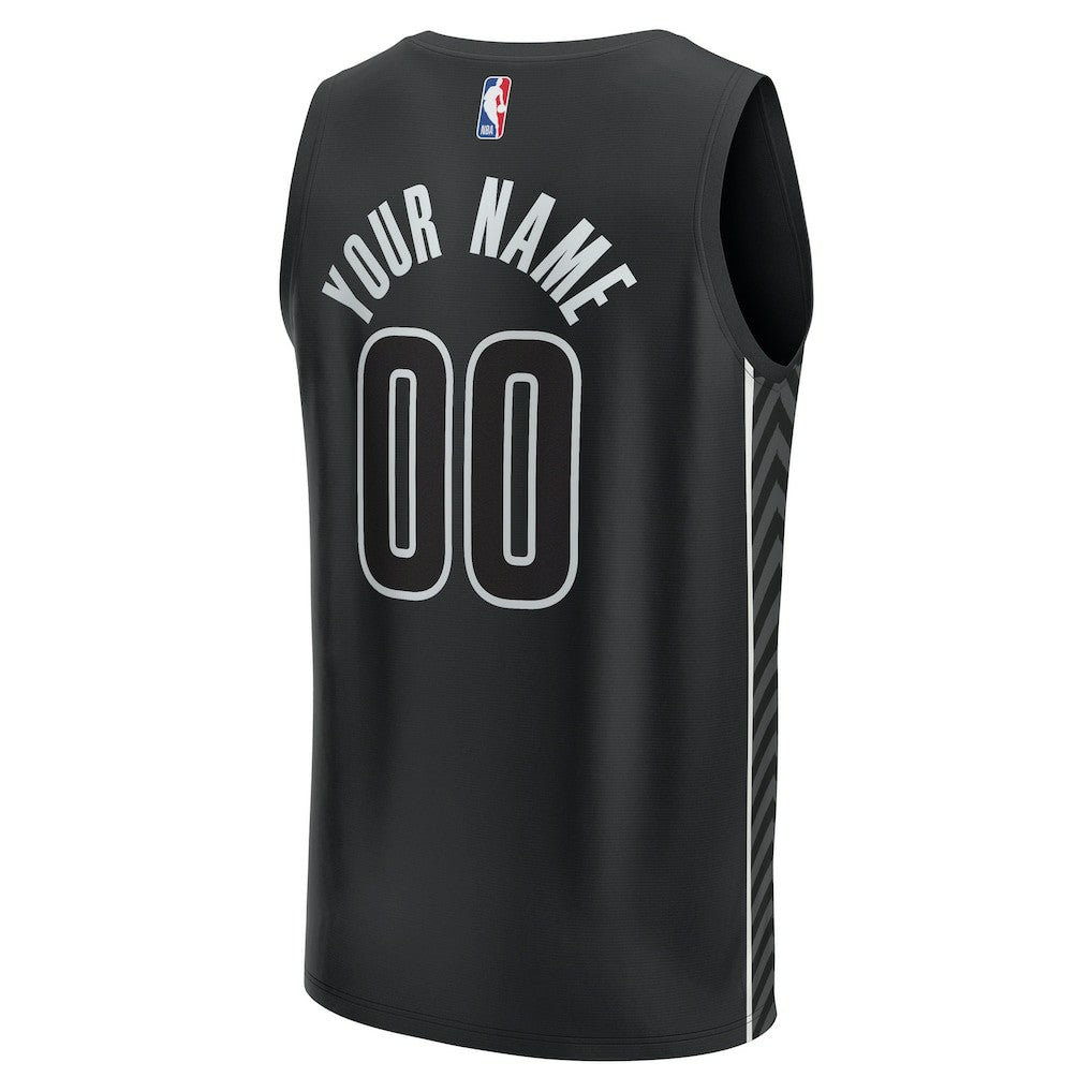 Brooklyn Nets Custom Fast Break Jersey Statement Edition Black - NBA