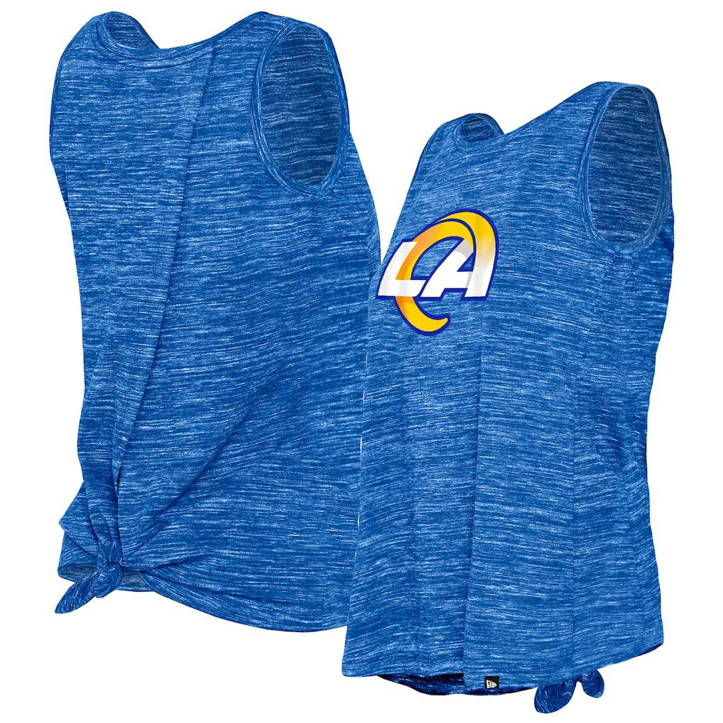 Los Angeles Rams New Era Women's Space Dye Tie-Back Tank Top Royal | NFL