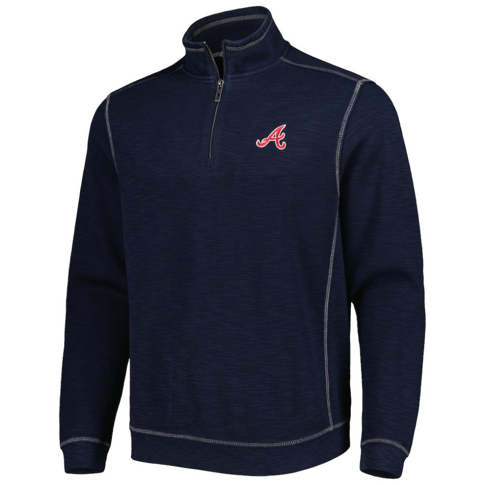 Atlanta Braves Tommy Bahama Tobago Bay Tri-Blend Quarter-Zip Sweatshirt - MLB