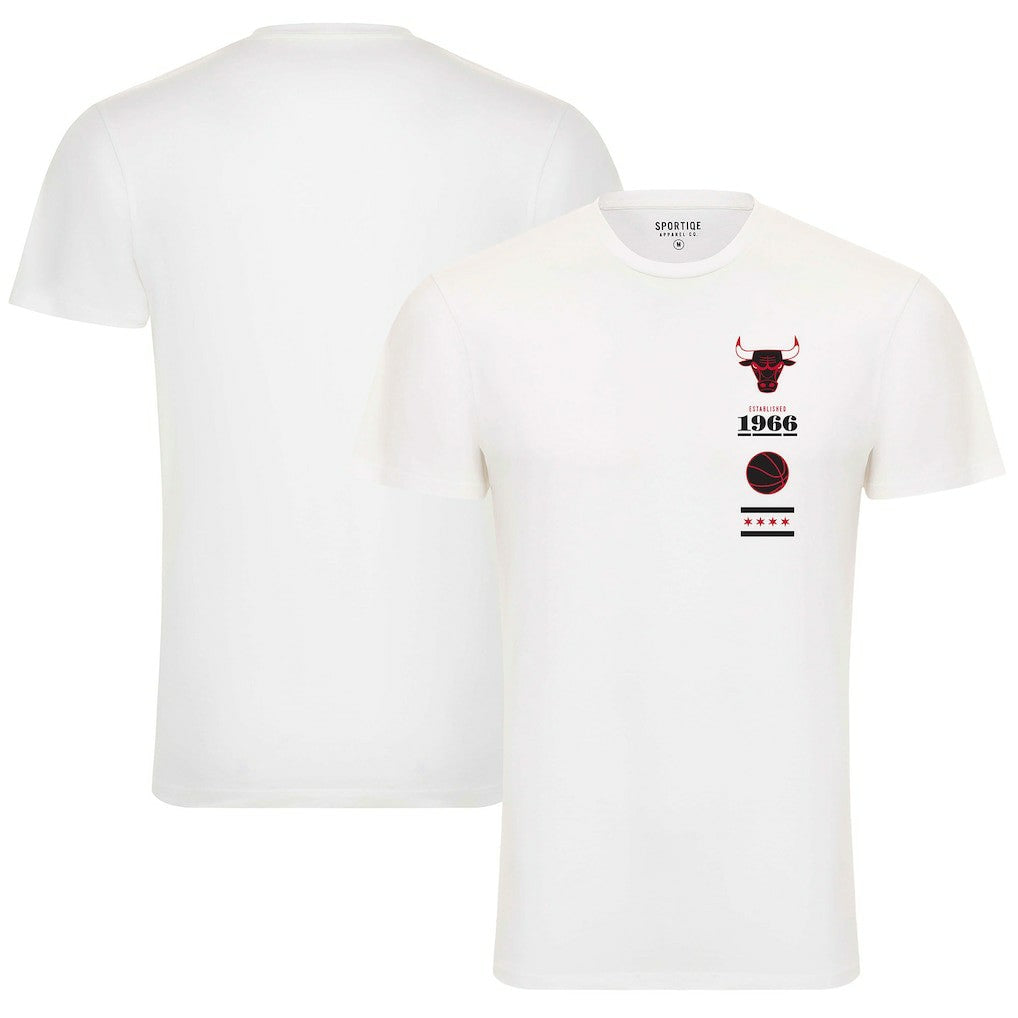 Chicago Bulls Sportiqe Unisex 1966 Collection City Flag Bingham T-Shirt White - NBA