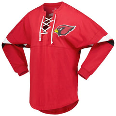 Arizona Cardinals Women's Spirit Jersey Lace-Up V-Neck Long Sleeve T-Shirt Cardinal | Fanatics