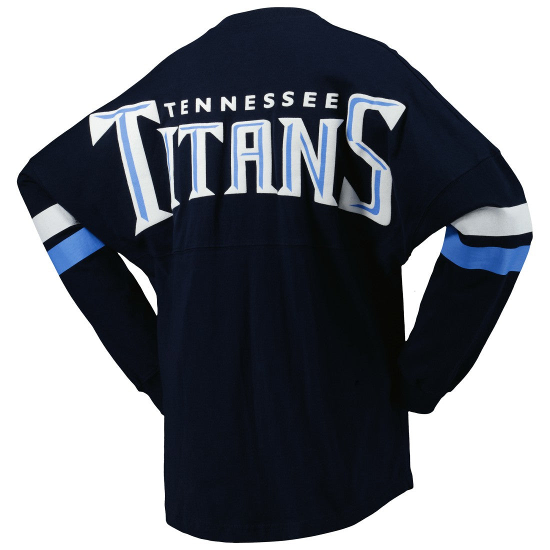 Tennessee Titans Women's Spirit Jersey Lace-Up V-Neck Long Sleeve T-Shirt Navy | Fanatics