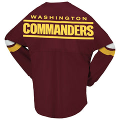 Washington Commanders Women's Spirit Jersey Lace-Up V-Neck Long Sleeve T-Shirt Burgundy | Fanatics