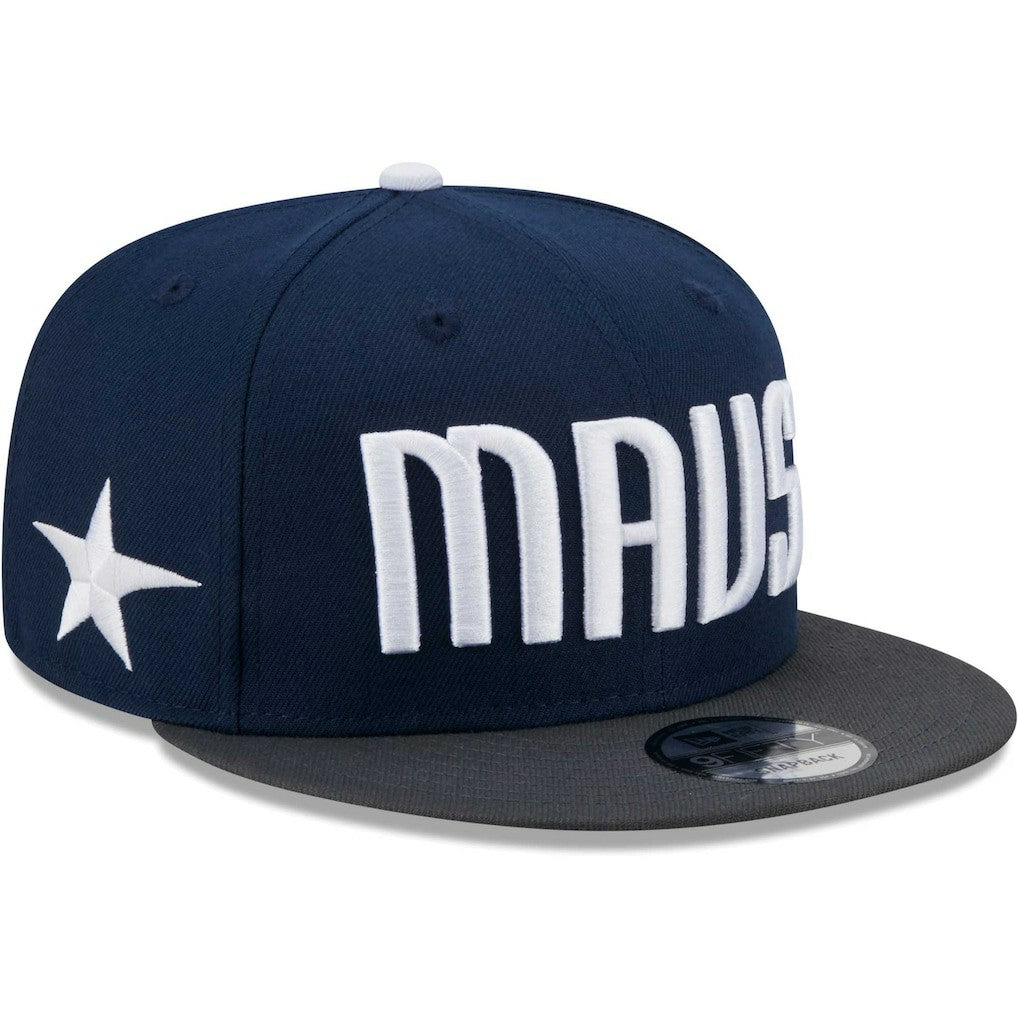 Dallas Mavericks Jersey Hook Statement Edition 9FIFTY Snapback Hat Navy/Gray - NBA