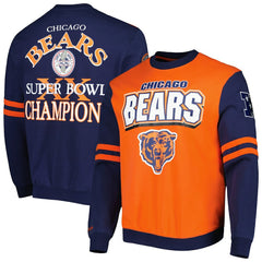 Chicago Bears All Over 2.0 Pullover Sweatshirt Orange | Mitchell & Ness
