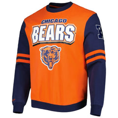 Chicago Bears All Over 2.0 Pullover Sweatshirt Orange | Mitchell & Ness