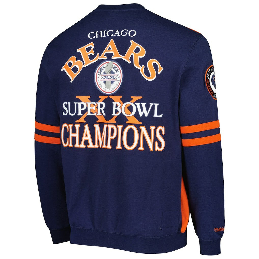 Chicago Bears All Over 2.0 Pullover Sweatshirt Orange | Mitchell & Ness