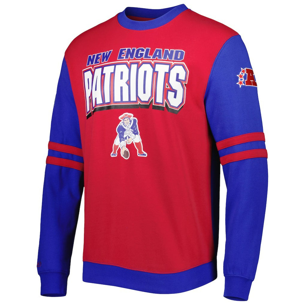 New England Patriots All Over 2.0 Pullover Sweatshirt Red | Mitchell & Ness