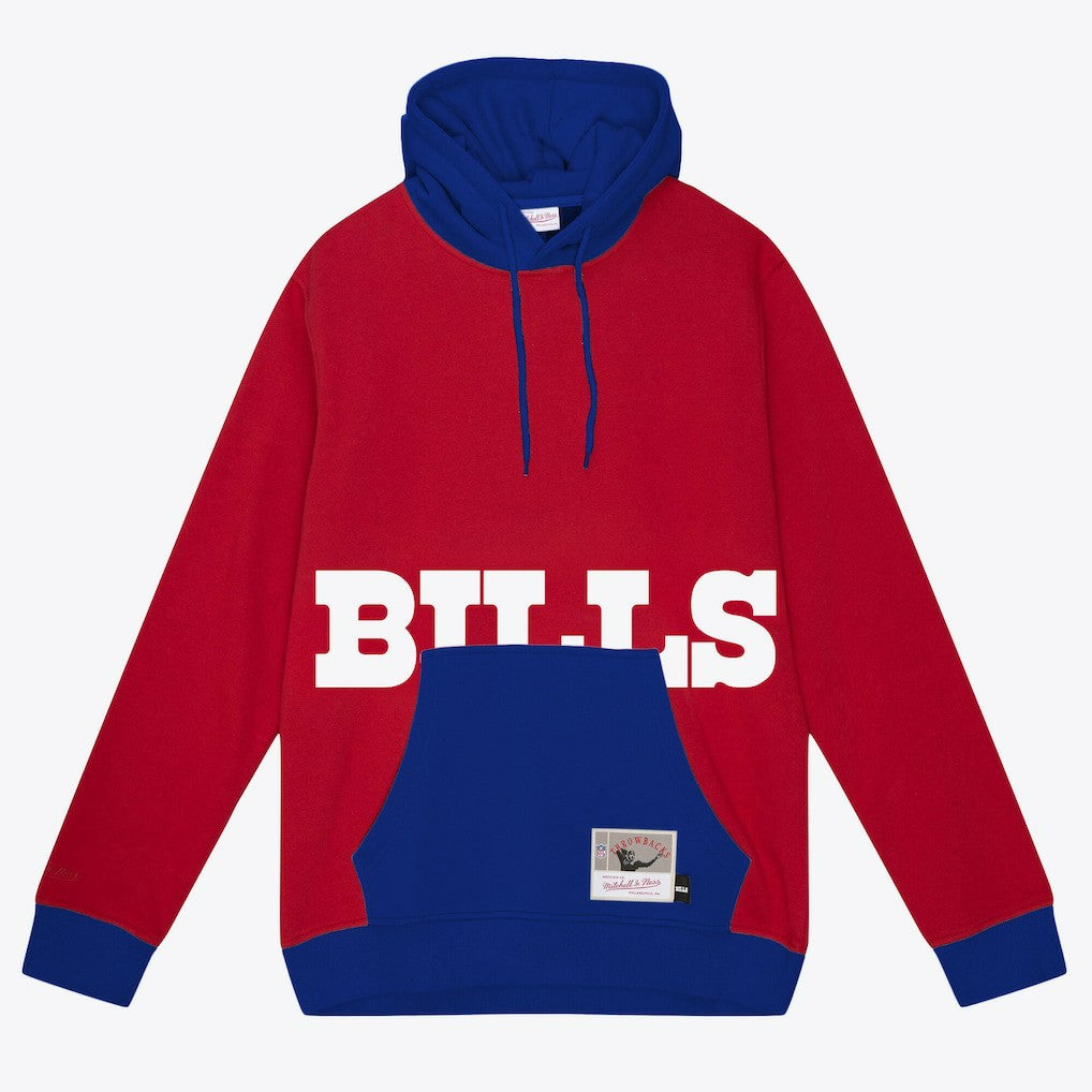 Buffalo Bills Big Face 5.0 Pullover Hoodie Red | Mitchell & Ness