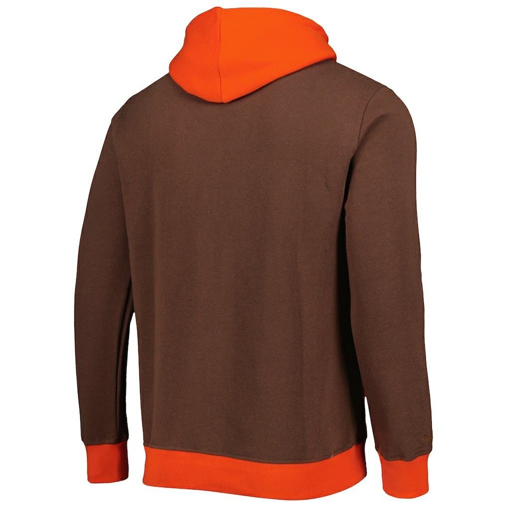 Cleveland Browns Big Face 5.0 Pullover Hoodie Brown | Mitchell & Ness