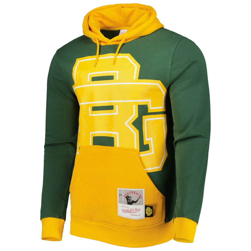 Green Bay Packers Big Face 5.0 Pullover Hoodie Green | Mitchell & Ness
