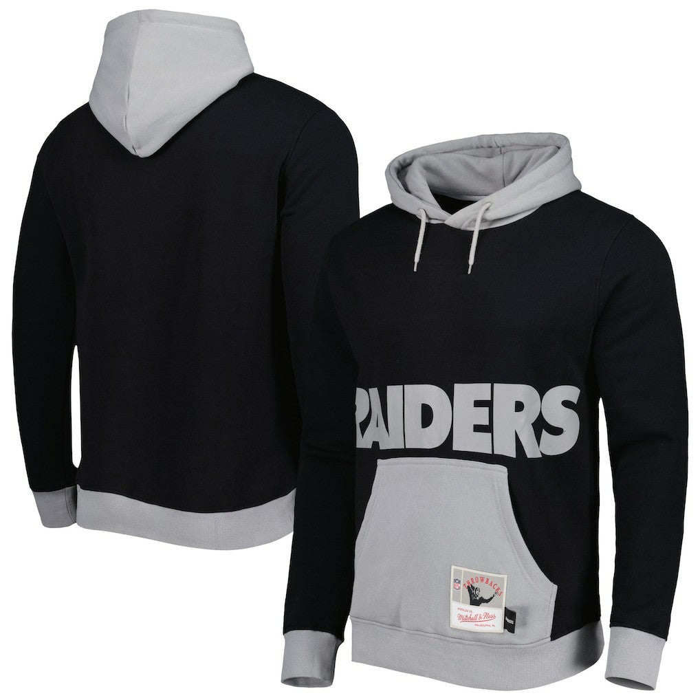 Las Vegas Raiders Big Face 5.0 Pullover Hoodie Black | Mitchell & Ness