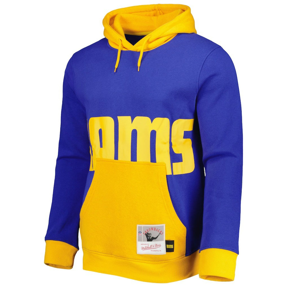 Los Angeles Rams Big Face 5.0 Pullover Hoodie Royal | Mitchell & Ness